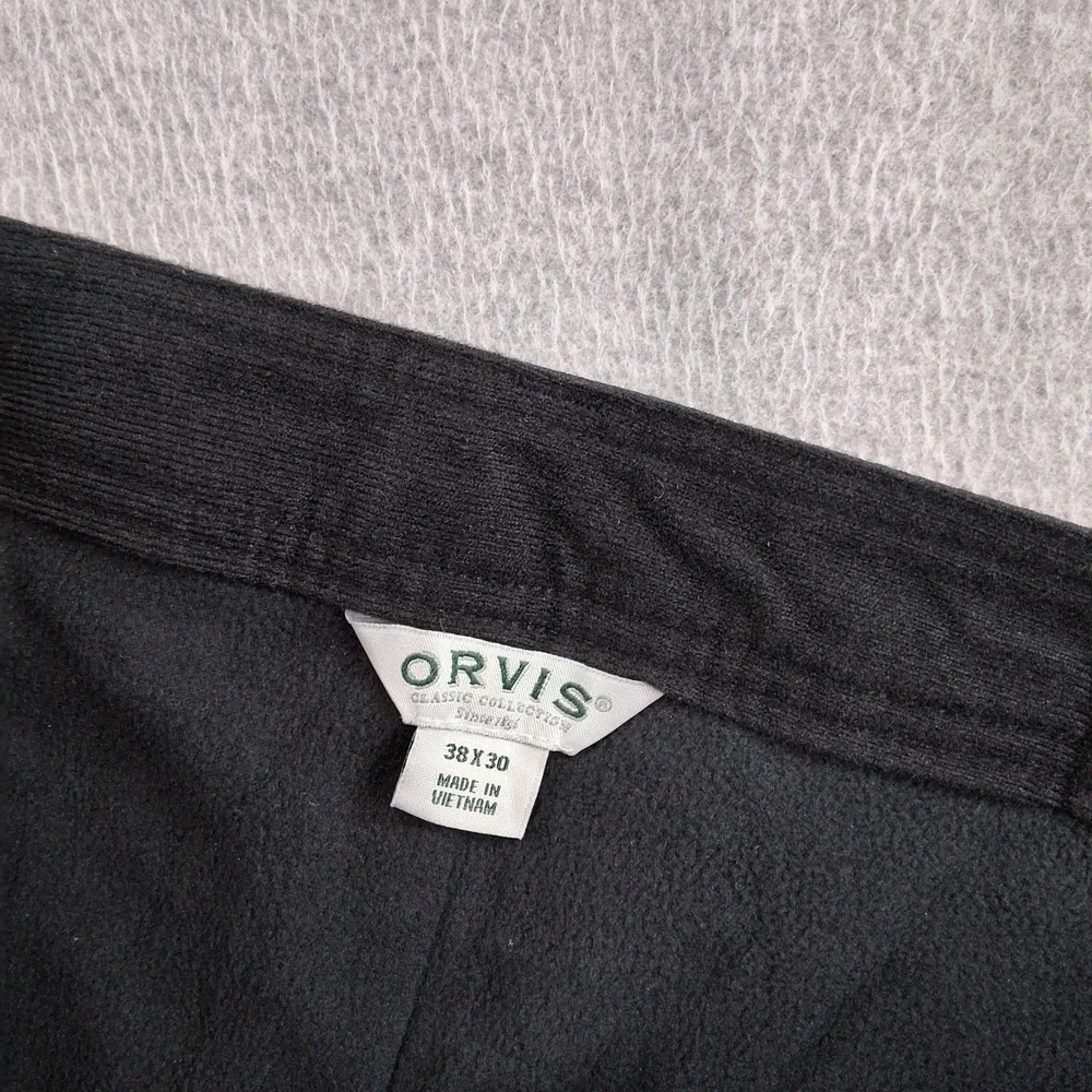 Orvis‎ Tech Pants 38x30 Navy Blue Fleece Lined Stretch Nylon Outdoor Performance